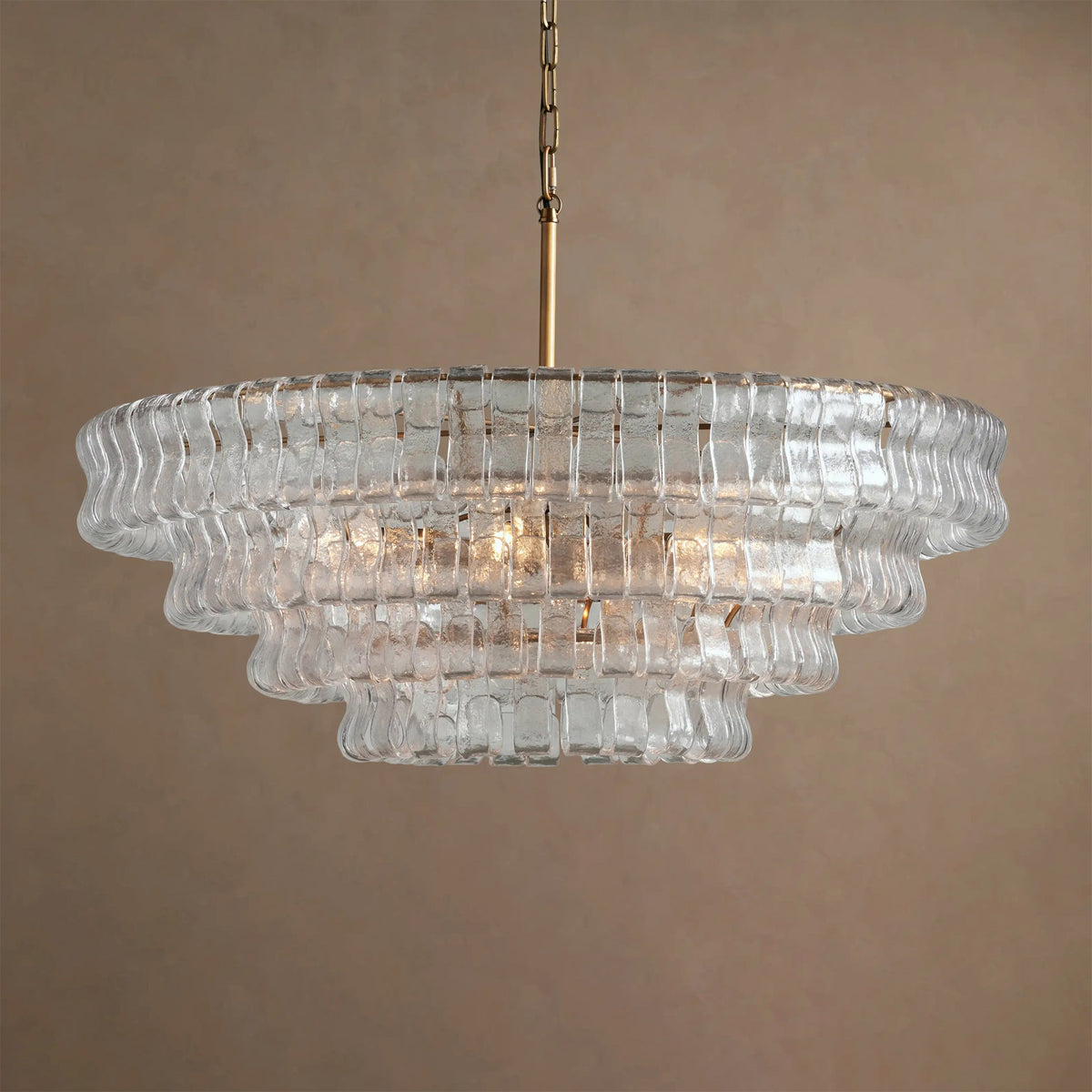 Ghiaccio Layered Glass Chandelier