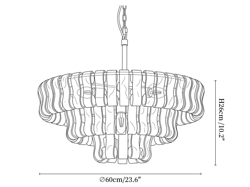 Ghiaccio Layered Glass Chandelier