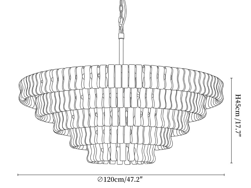 Ghiaccio Layered Glass Chandelier