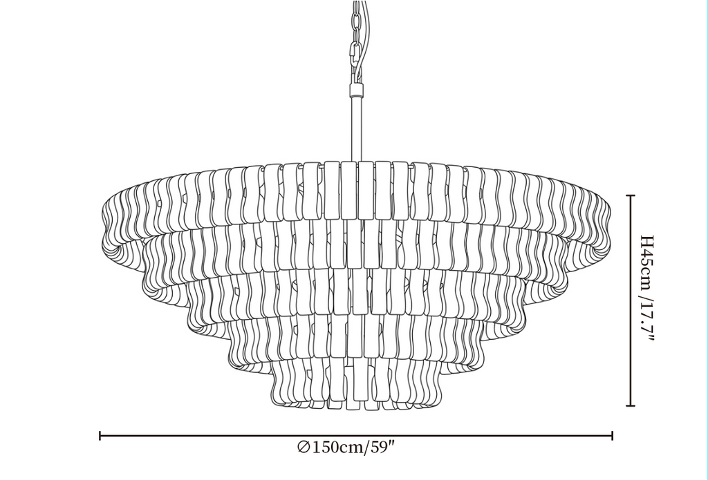 Ghiaccio Layered Glass Chandelier