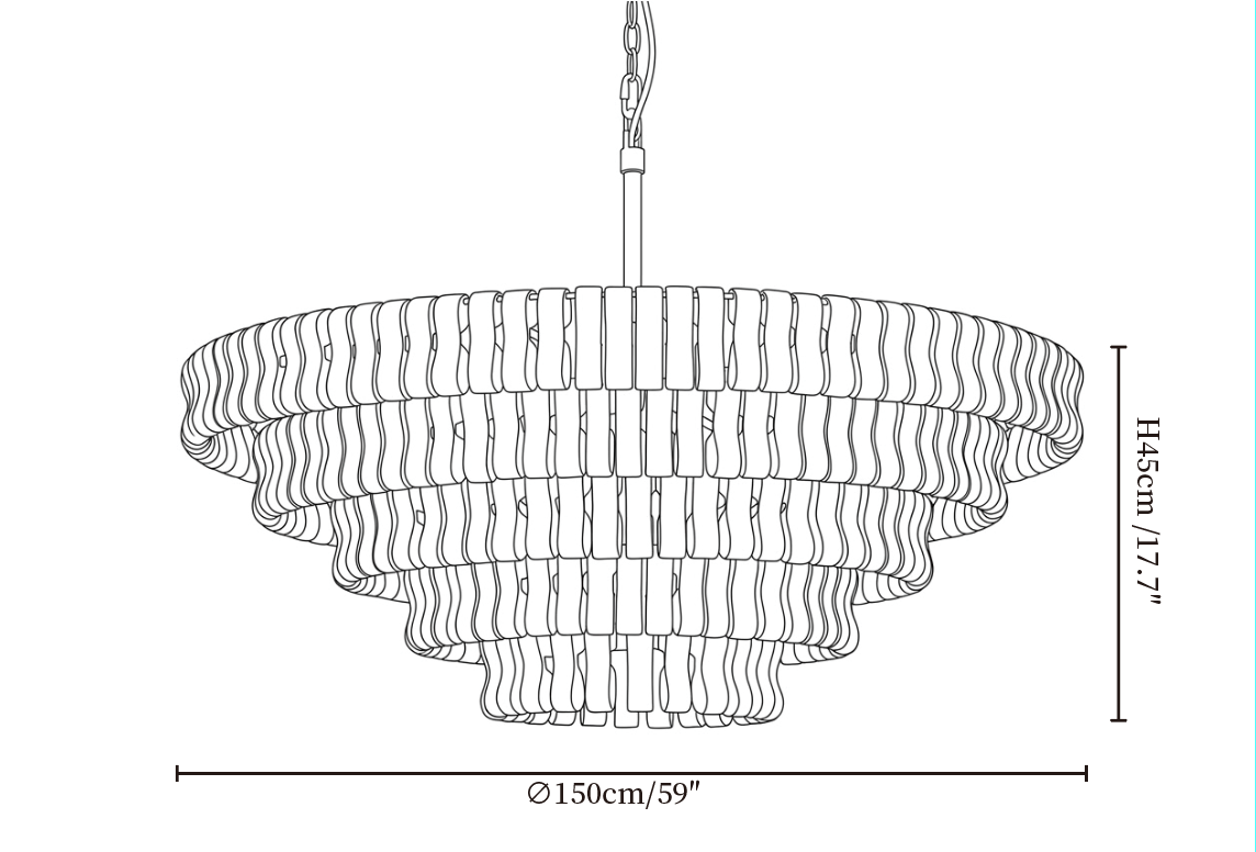 Ghiaccio Layered Glass Chandelier