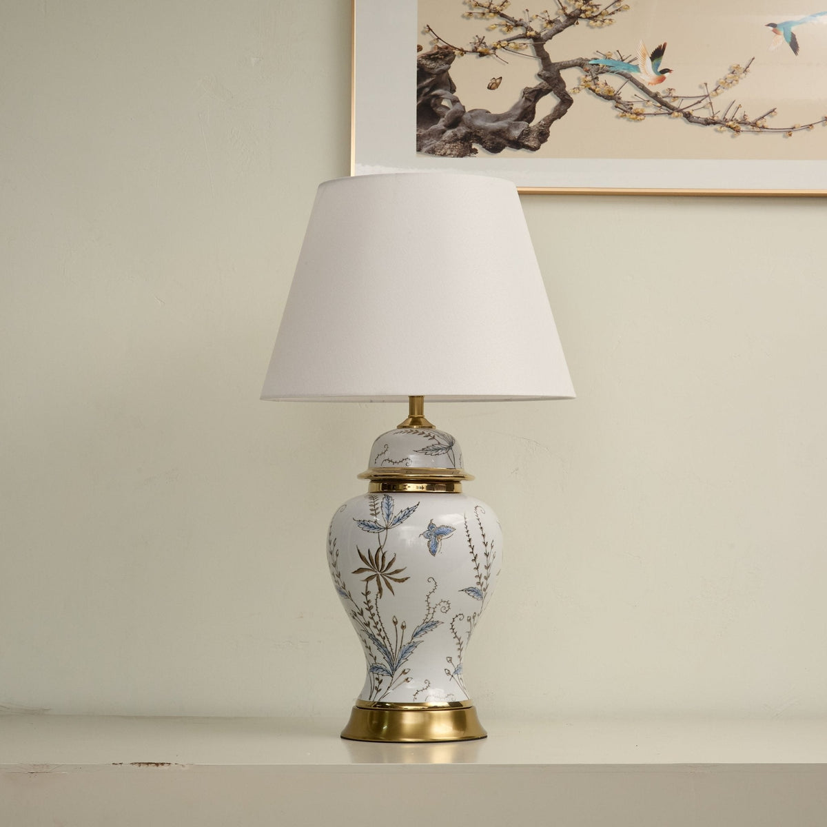 Gilt Accented Ceramic Table Lamp