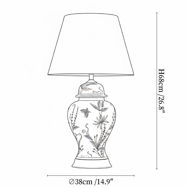 Gilt Accented Ceramic Table Lamp