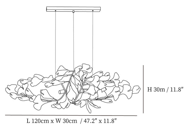 Gingko Bough Round Chandelier