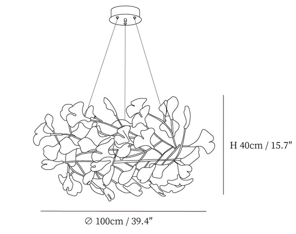 Gingko Bough Round Chandelier
