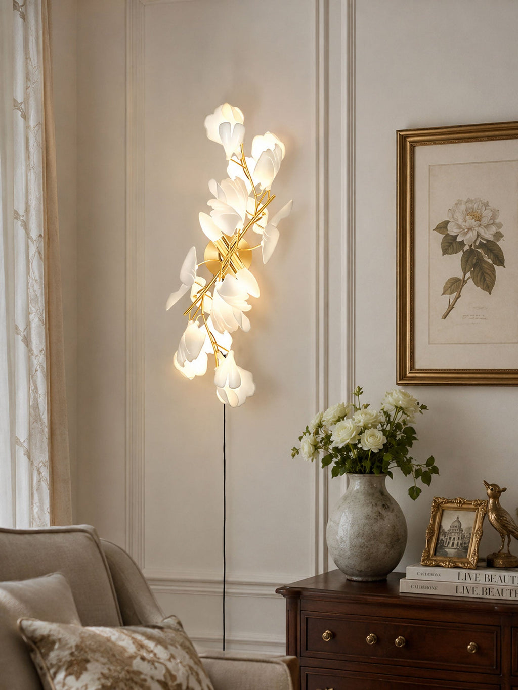Gingko Flowers Plug - in Wall Lamp