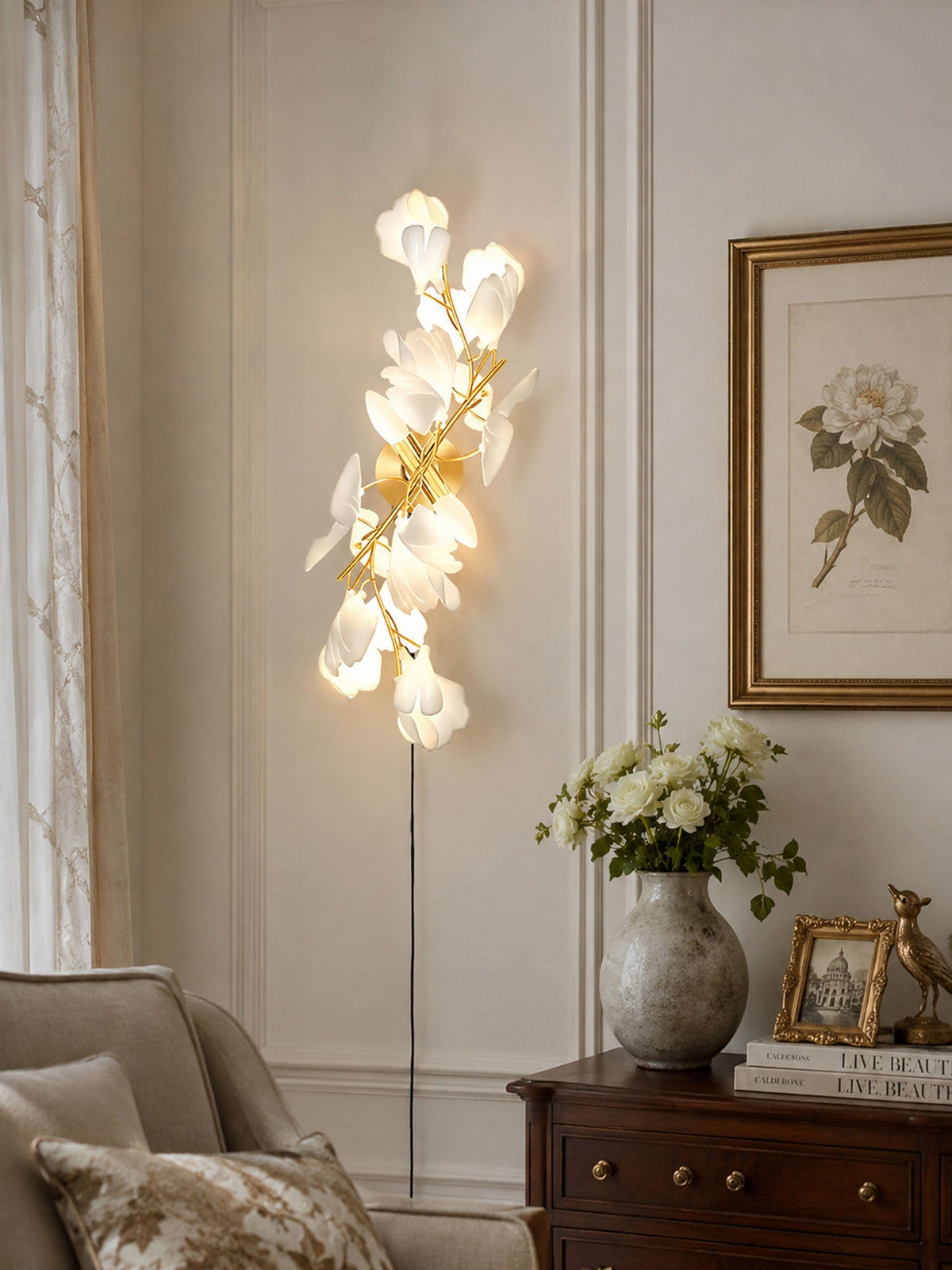 Gingko Flowers Plug - in Wall Lamp