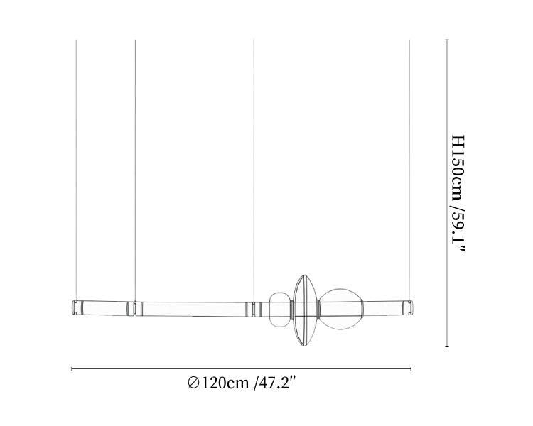 Glass Bead Linear Pendant Light