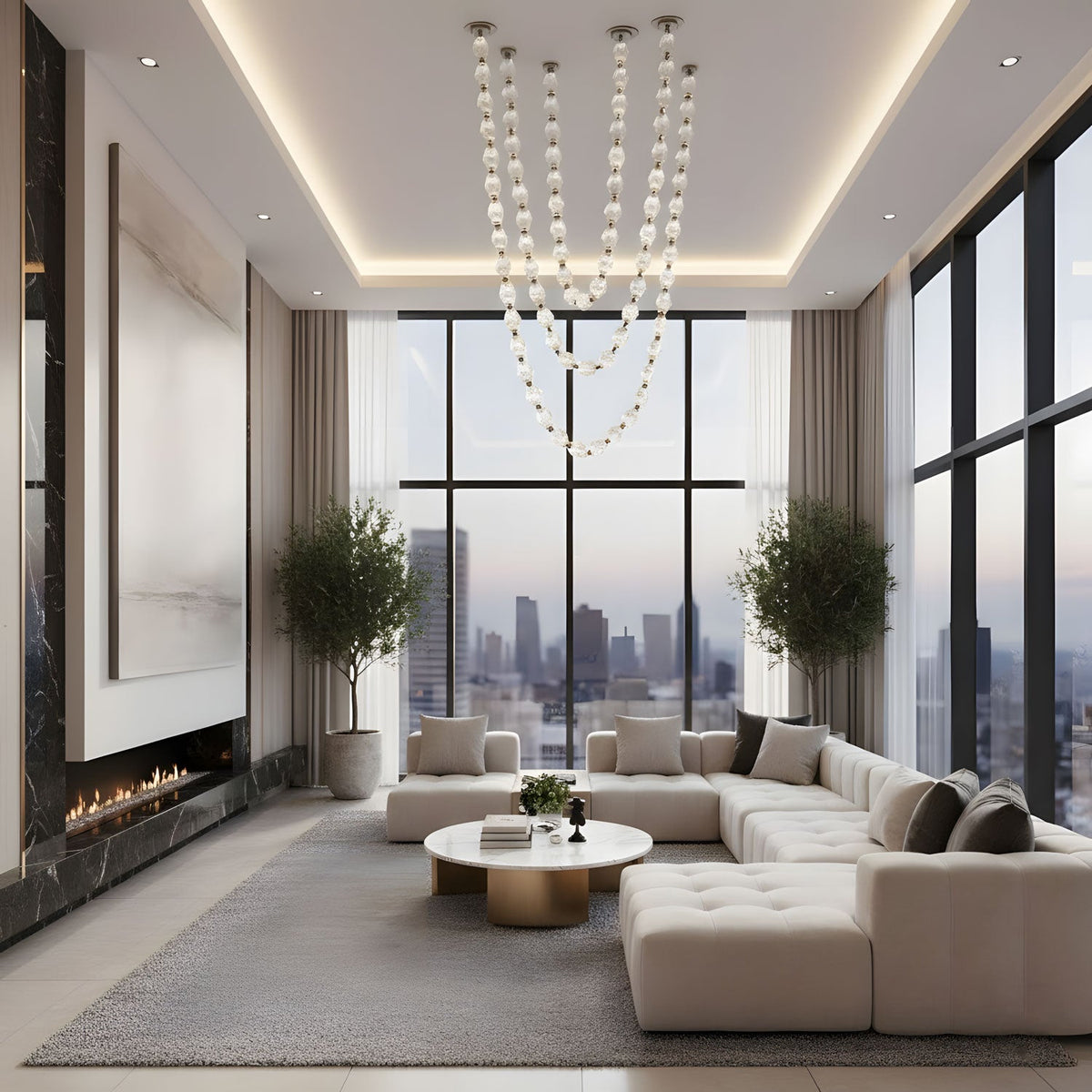 Glass Chain Chandelier