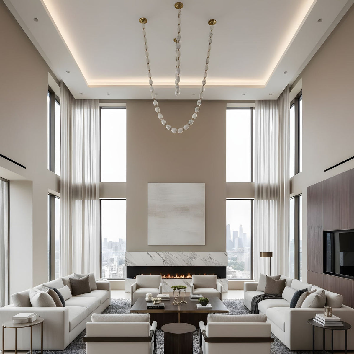 Glass Chain Chandelier