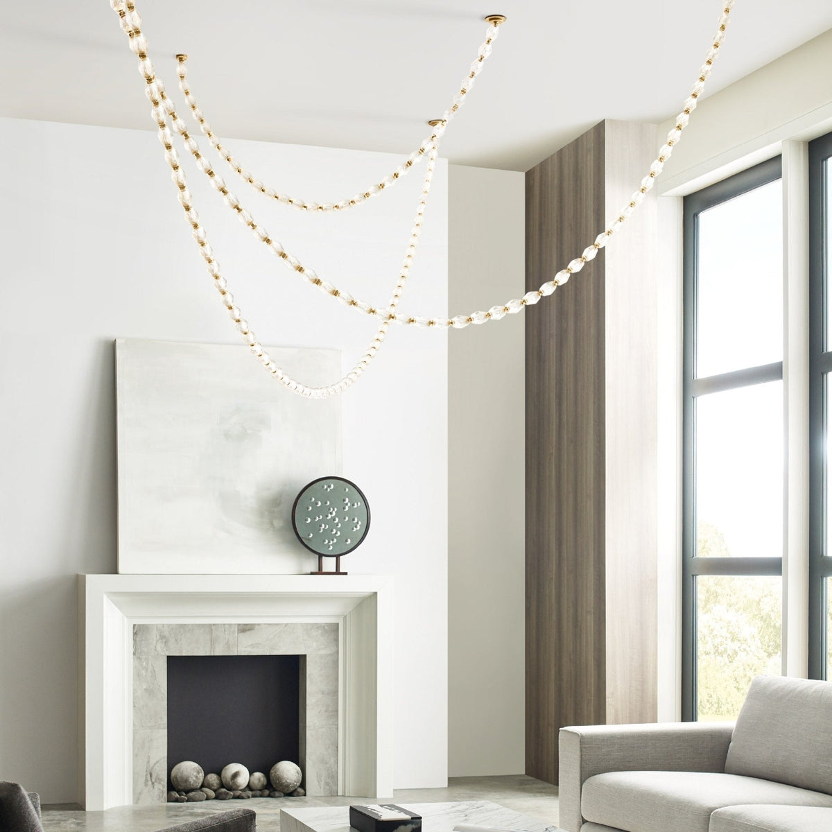 Glass Chain Chandelier