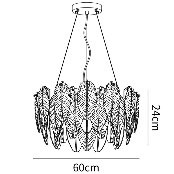 Glass Feather Chandelier