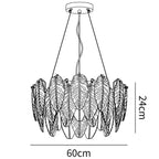 Glass Feather Chandelier