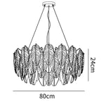 Glass Feather Chandelier