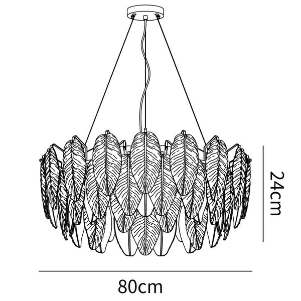 Glass Feather Chandelier