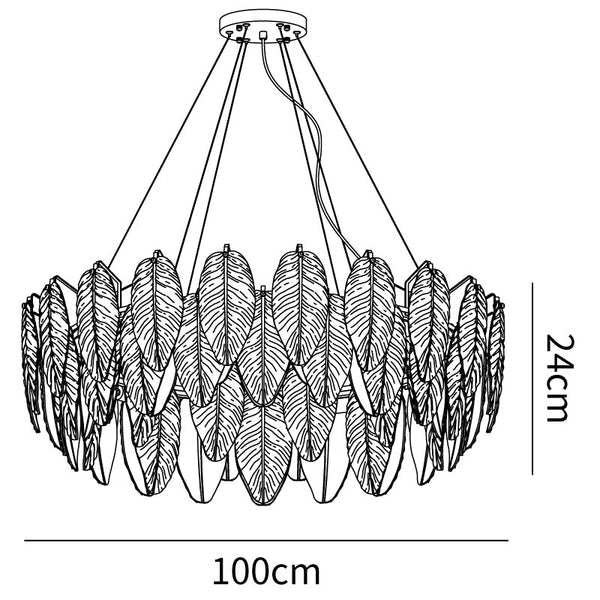Glass Feather Chandelier