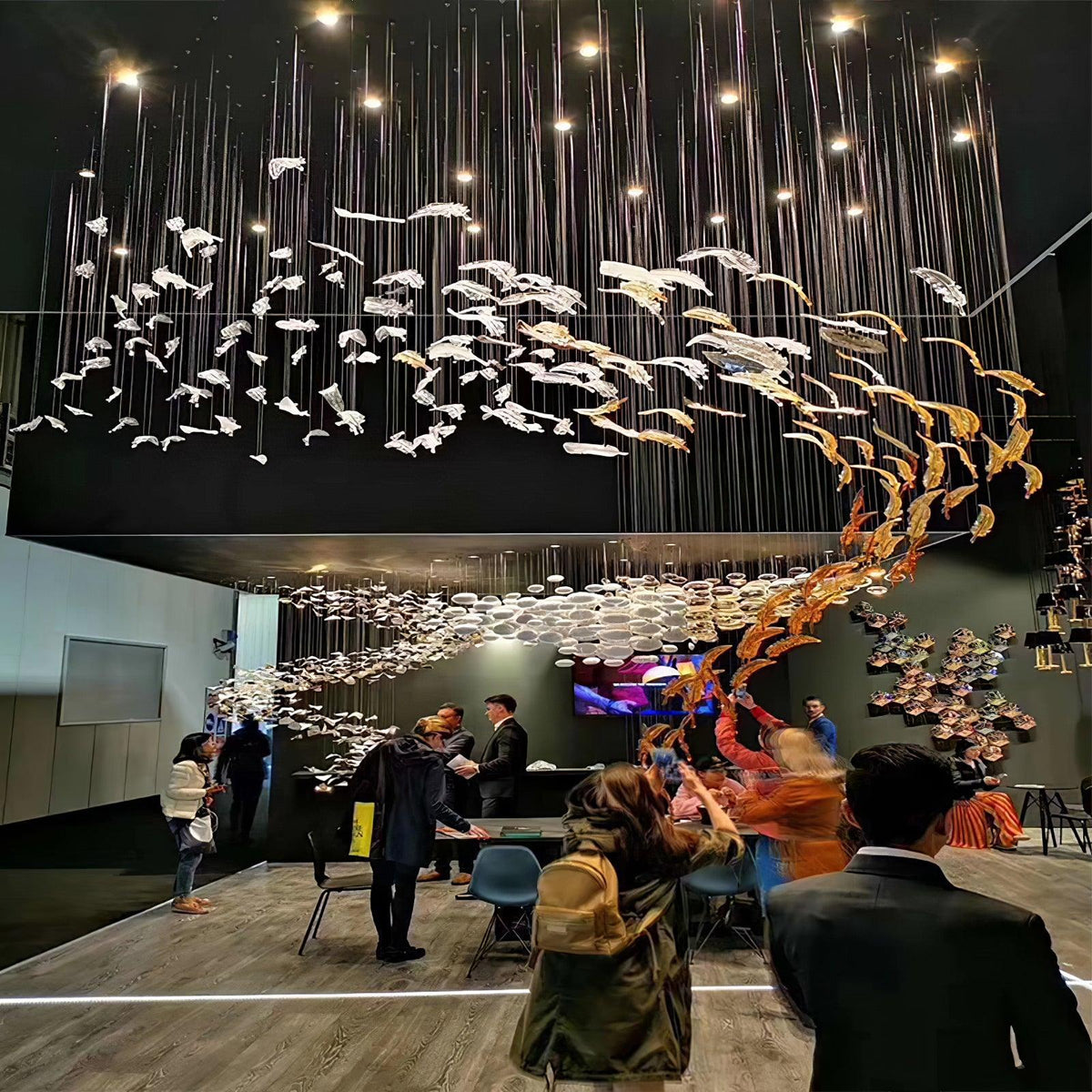 Glass Feathers Chandelier