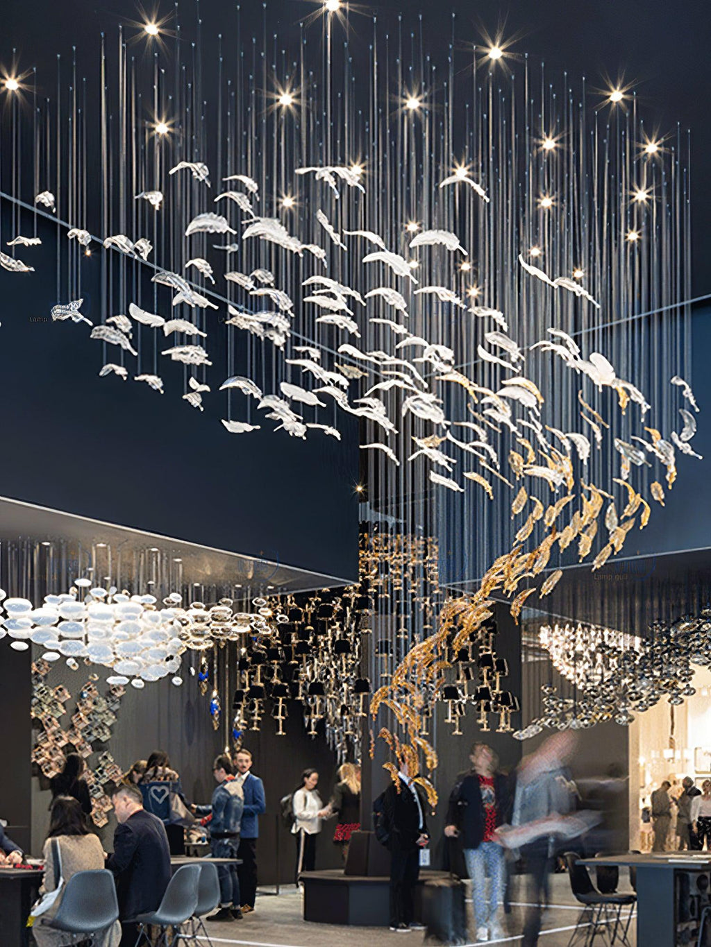 Glass Feathers Chandelier