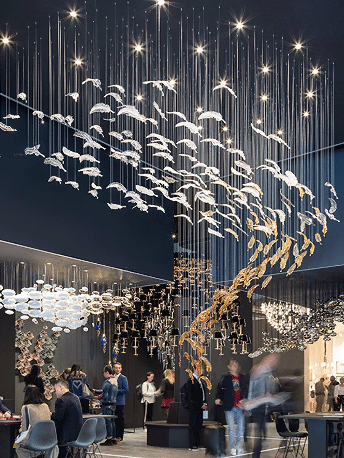 Glass Feathers Chandelier