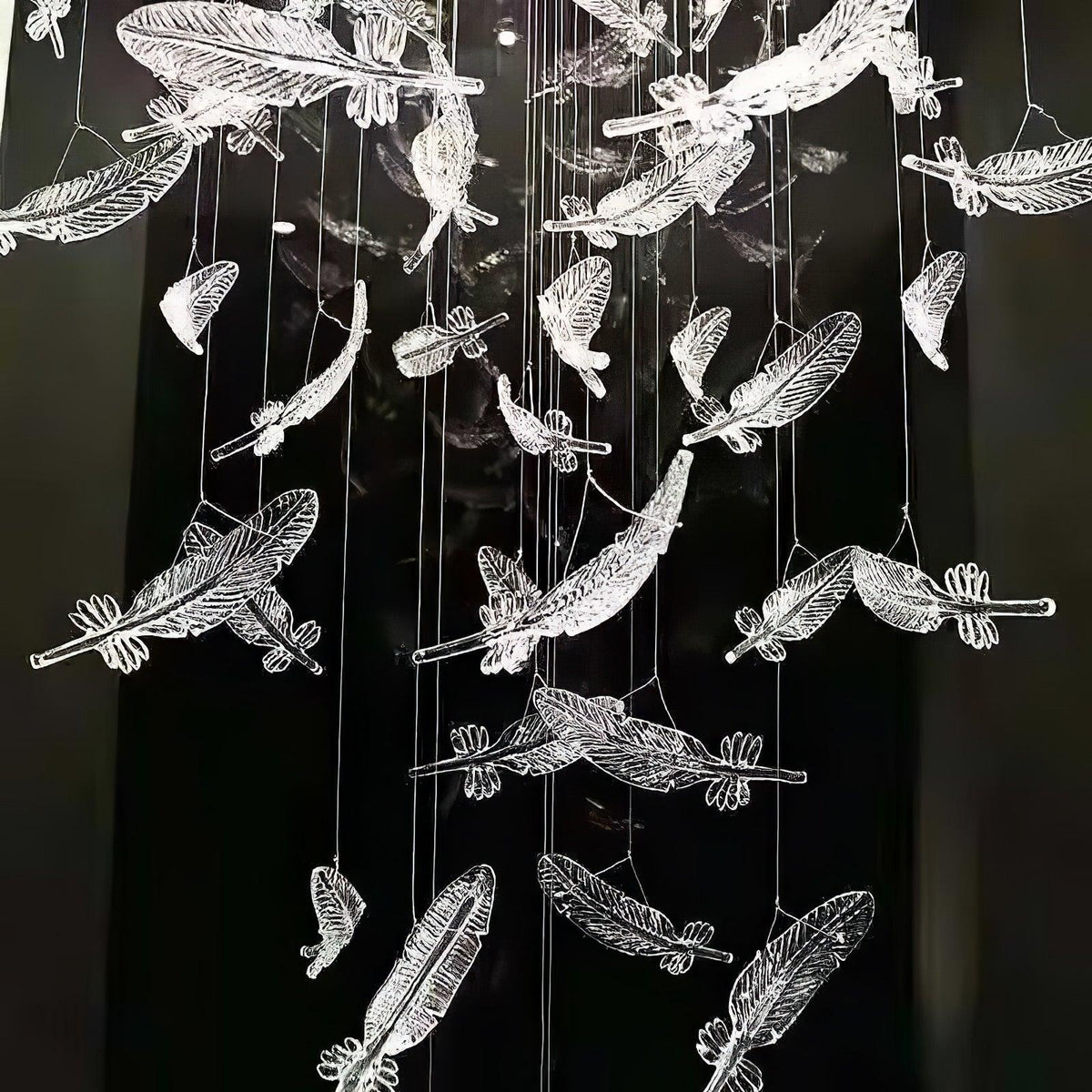 Glass Feathers Chandelier