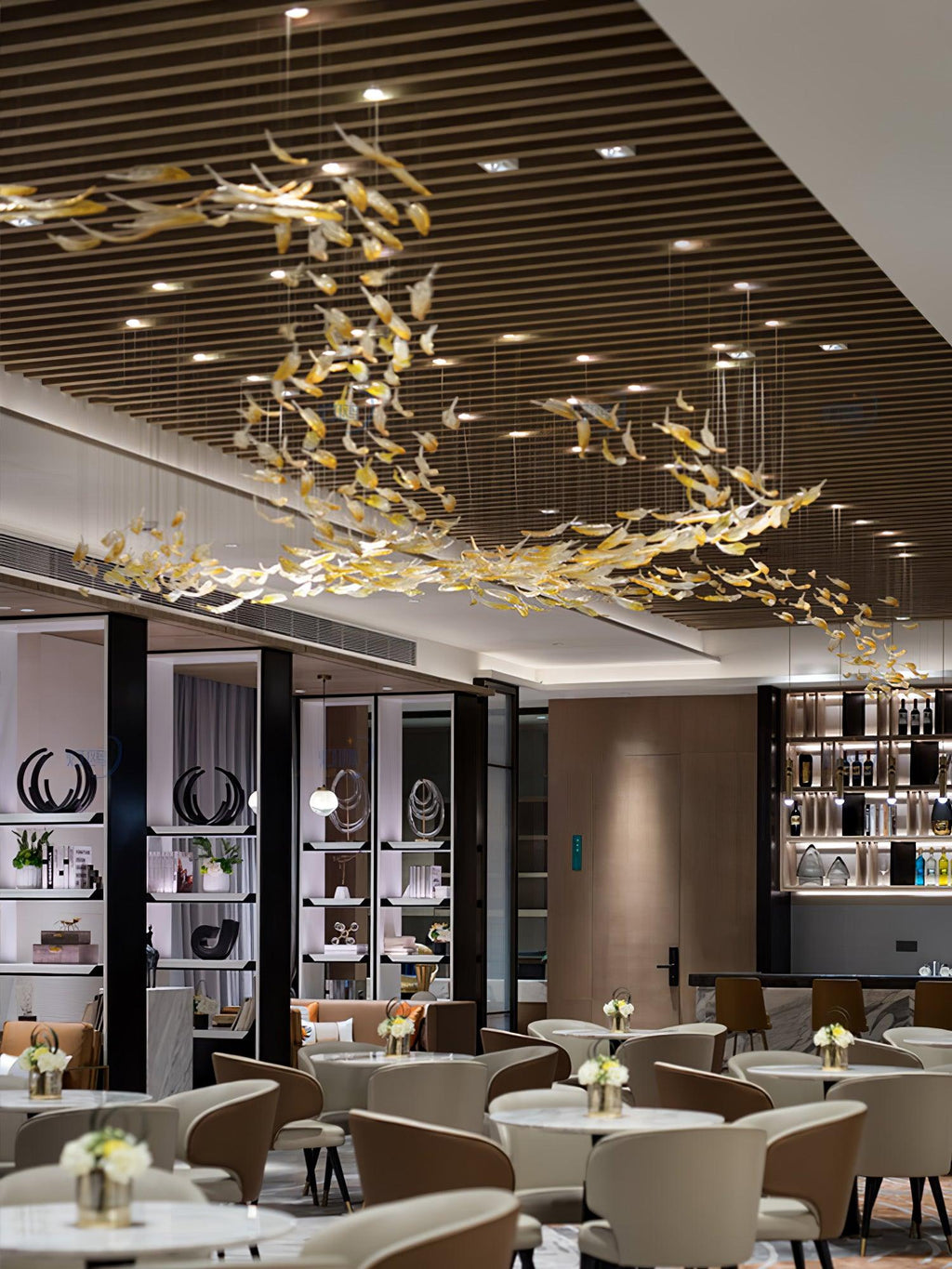 Glass Feathers Chandelier