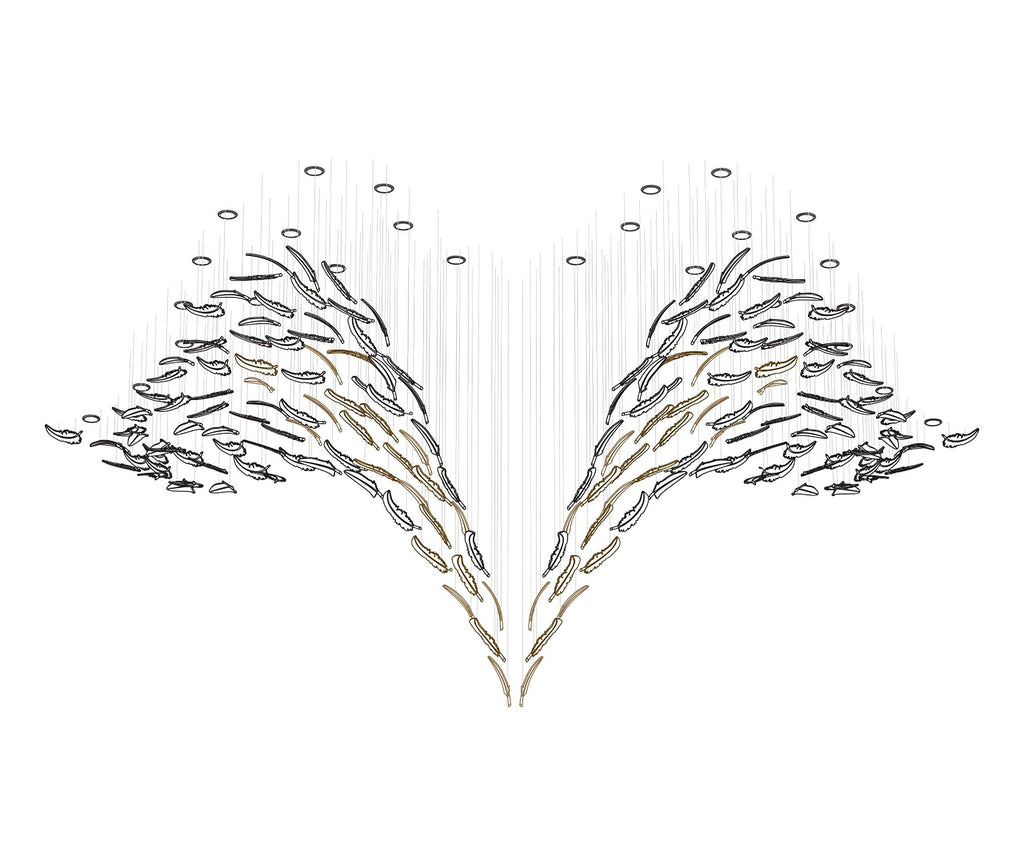 Glass Feathers Chandelier