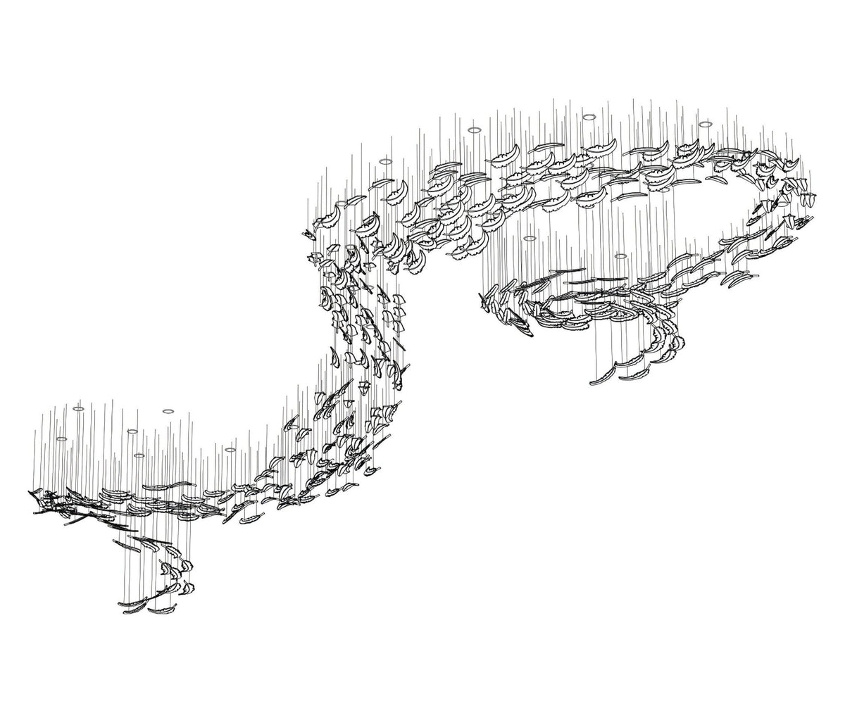 Glass Feathers Chandelier
