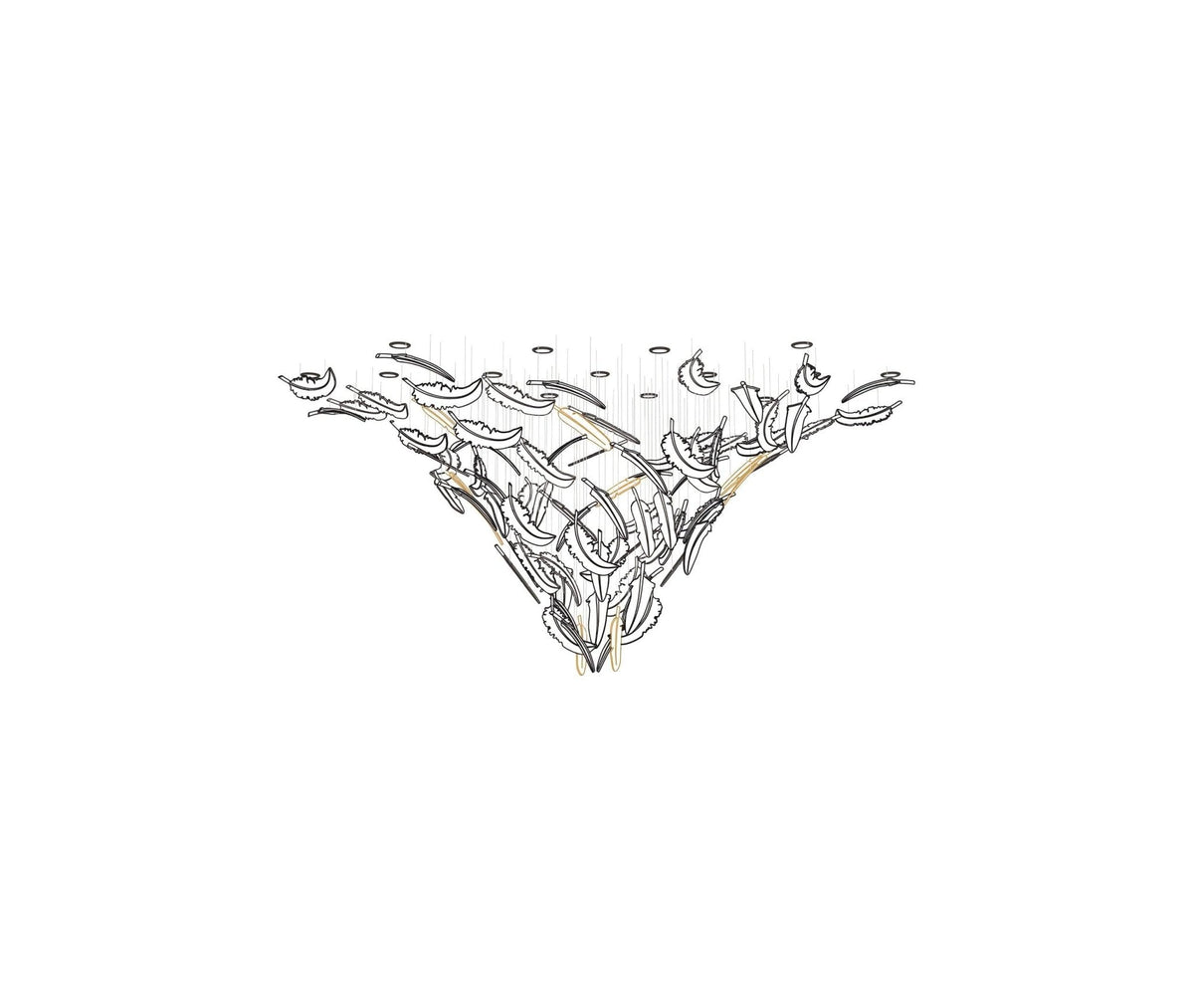 Glass Feathers Chandelier