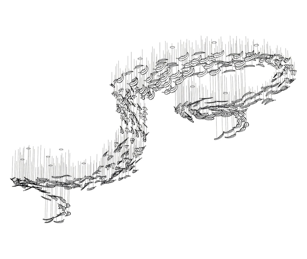 Glass Feathers Chandelier