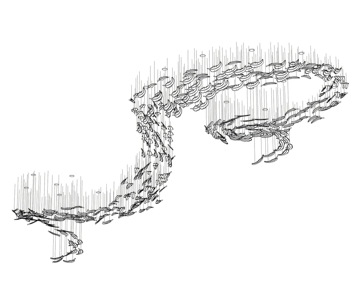 Glass Feathers Chandelier