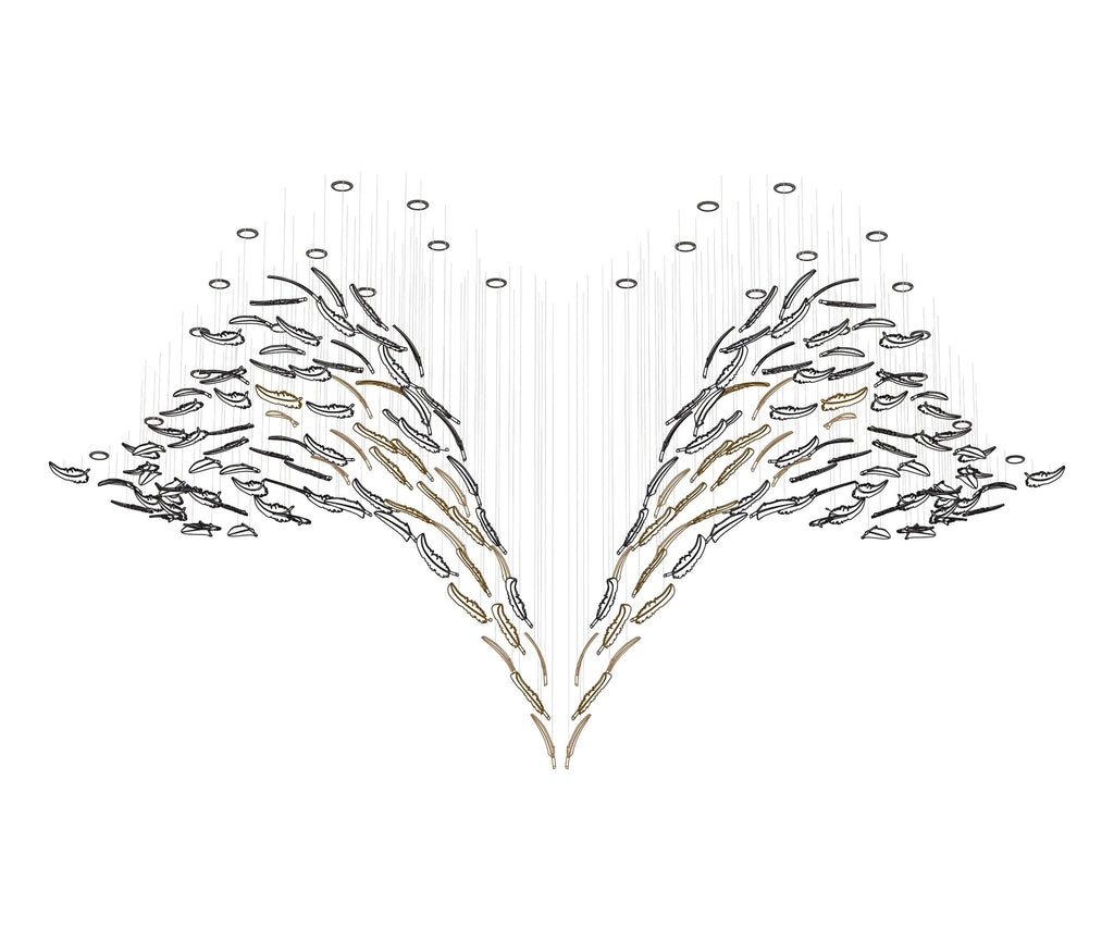 Glass Feathers Chandelier