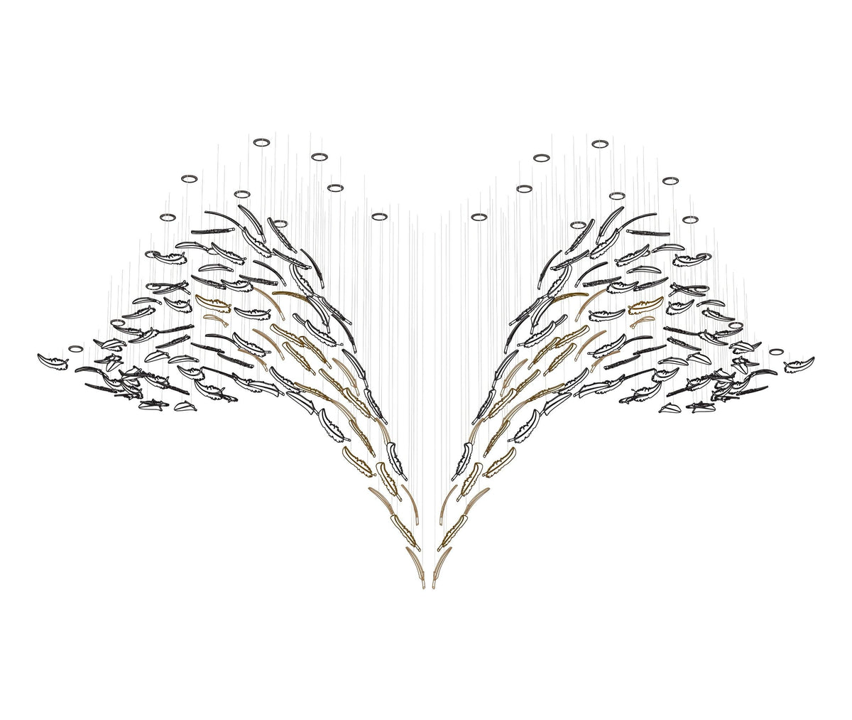 Glass Feathers Chandelier