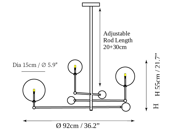 Glass Globe Mobile Chandelier
