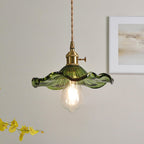 Glass Hibiscus Flower Pendant Light