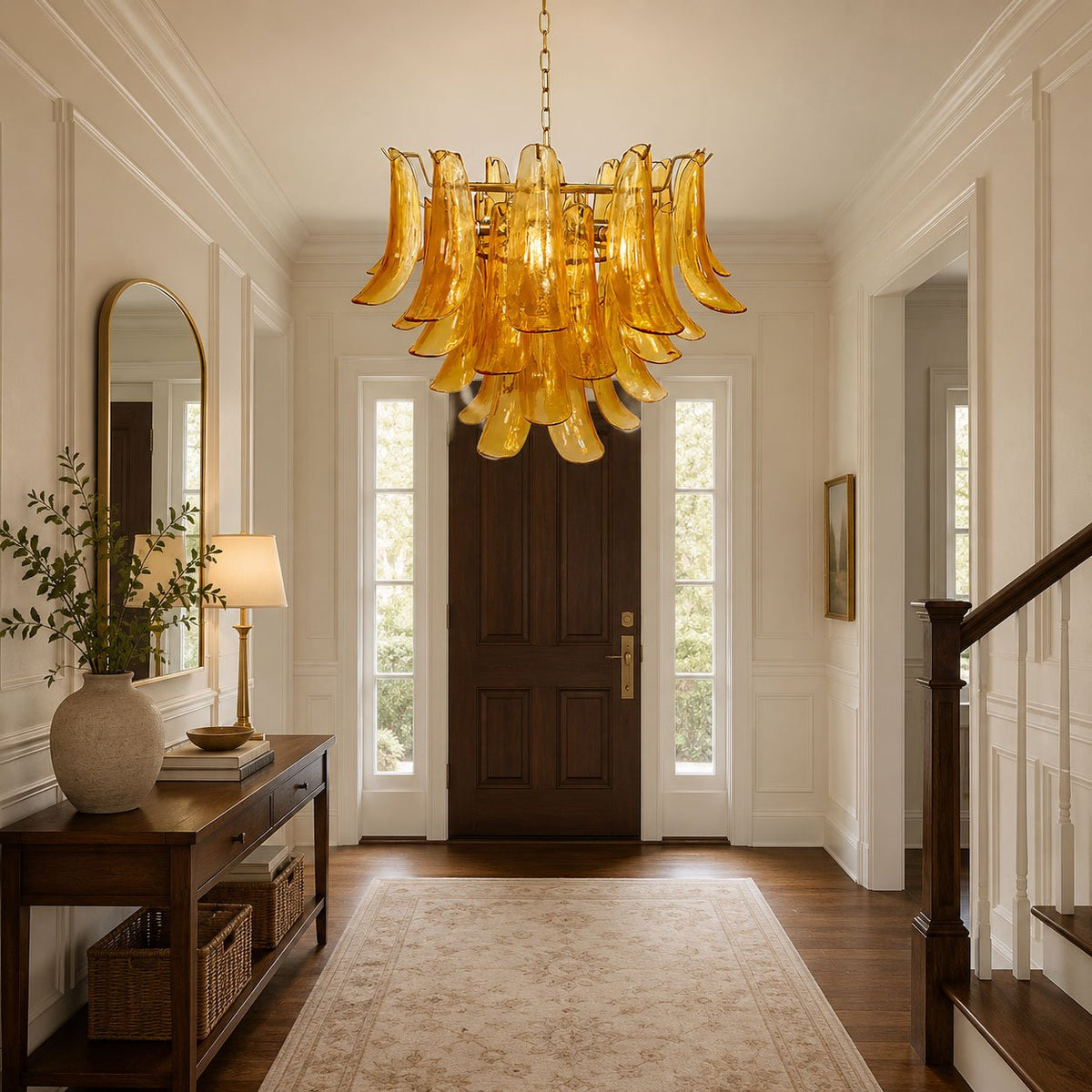 Glass Leaf Chandelier