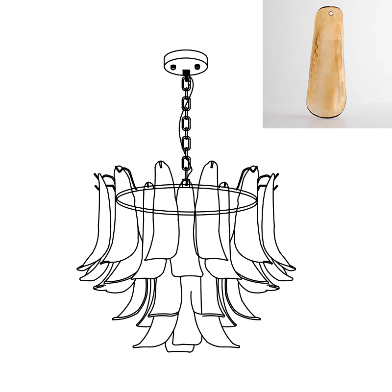Murano Glass Leaf Chandelier