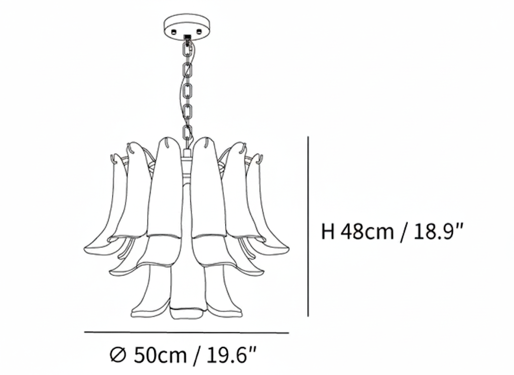 Murano Glass Leaf Chandelier