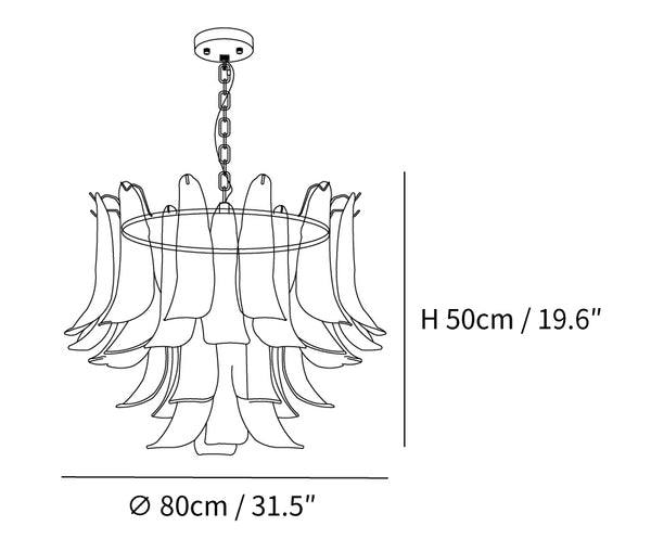 Murano Glass Leaf Chandelier