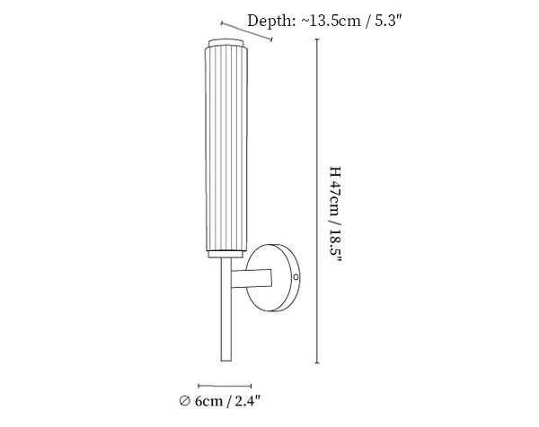 Glass Linear Brass Wall Light