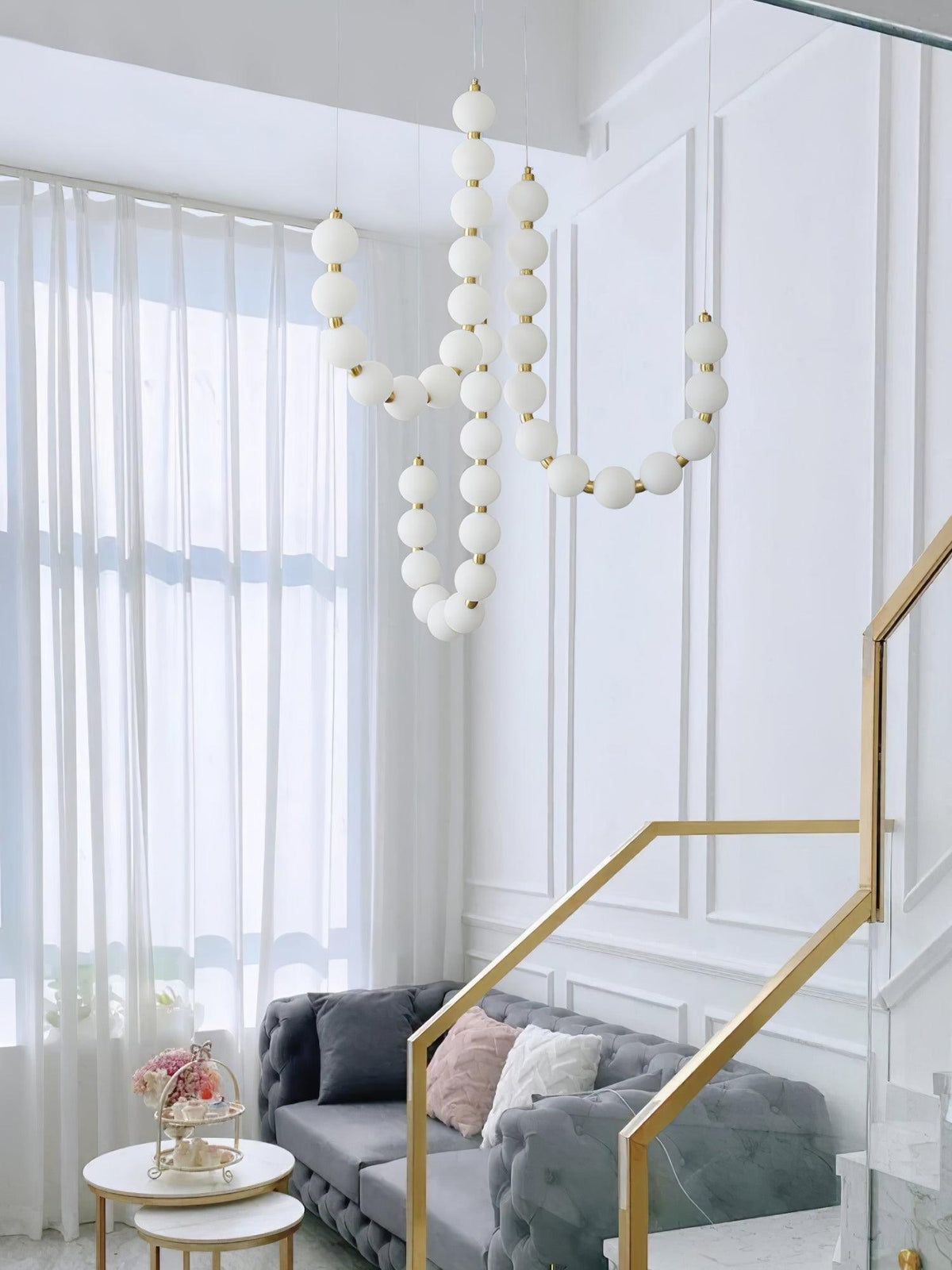 Glass Pearl Necklace Chandelier