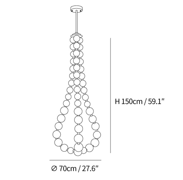 Glass Pearl Necklace Chandelier
