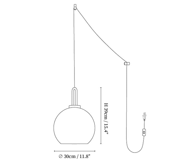 Glass Pendant Swag Light