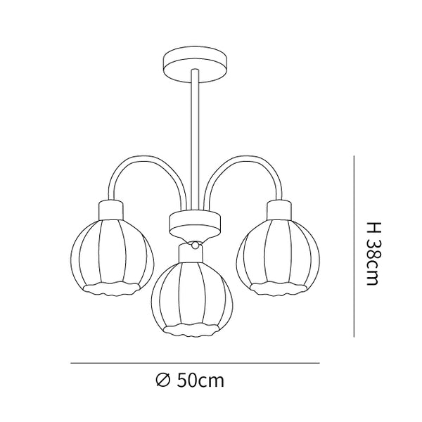 Glass Pumpkin Gold Chandelier