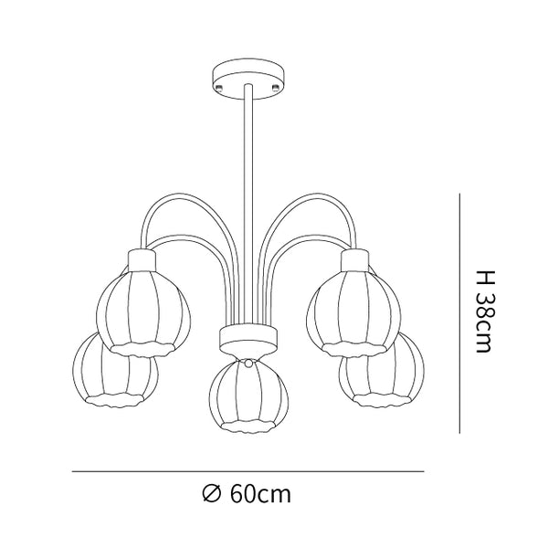 Glass Pumpkin Gold Chandelier