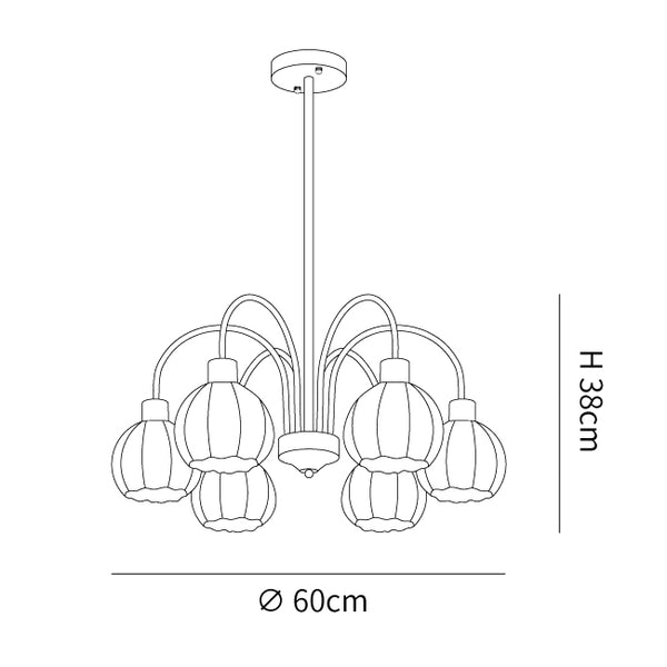 Glass Pumpkin Gold Chandelier