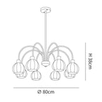 Glass Pumpkin Gold Chandelier