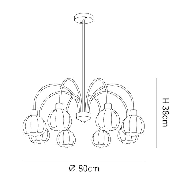Glass Pumpkin Gold Chandelier