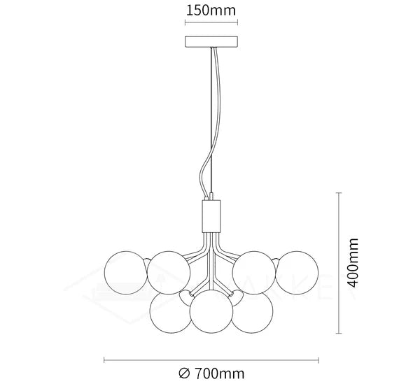 Glass Sphere Cluster Chandelier