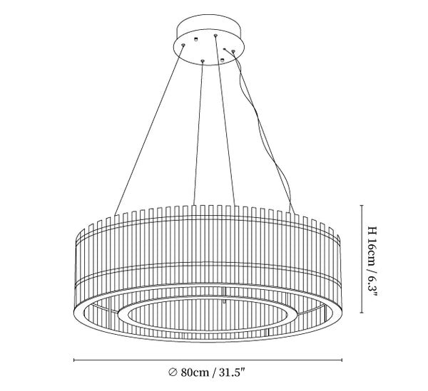 Glass Tube Ring Chandelier