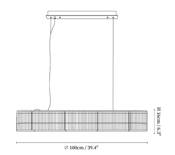 Glass Tube Ring Chandelier
